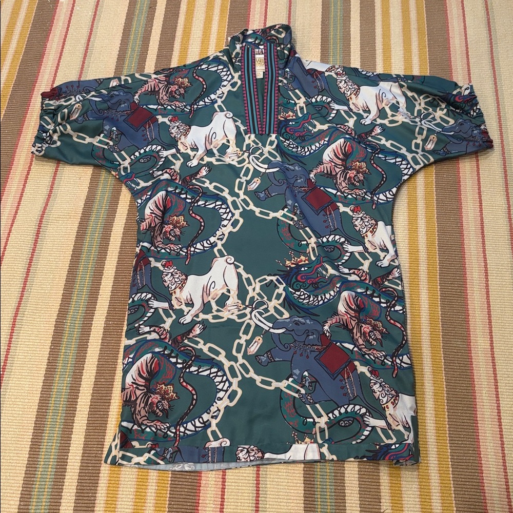 Emily McCarthy Poppy Dress XS Royal Animal Print